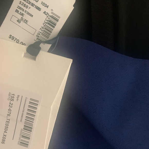 AQUILANO.RIMONDI Blue Wave Neckline Sheath Dress - Sz 40 - NWT MSRP $970 - Picture 5 of 6